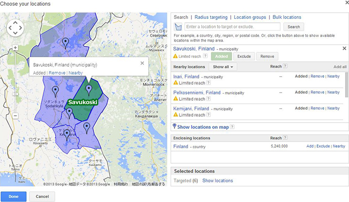 GA-フィンランドSavukoshiの地図